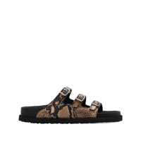Pantofi cu toc Birkenstock Beige Leather Florida Snake Sandals Femei