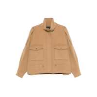 Geci 'Crostino' Beige Jacket With Collar With Buttons And Front Pockets In Wool Blend Woman Femei