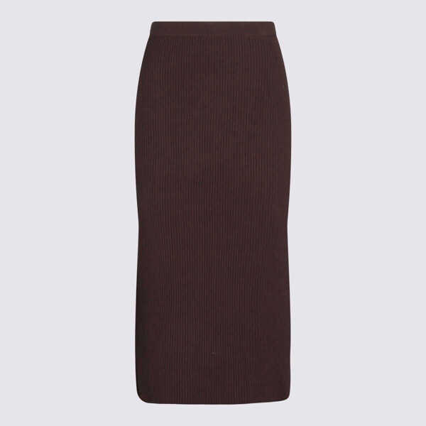 Fuste TWINSET Twinset Dark Brown Viscose Midi Skirt BLACK CHOCOLATE Femei (BM 18979533) 1