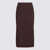 TWINSET Twinset Dark Brown Viscose Midi Skirt BLACK CHOCOLATE
