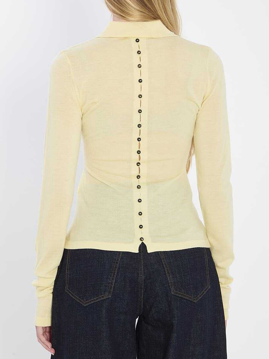 Pulovere JACQUEMUS Fine Merino Wool Knit YELLOW Femei (BM 18979632) 4