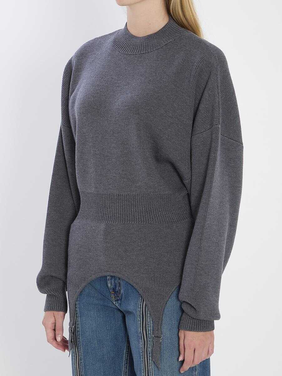 Pulovere Jean Paul Gaultier Pullover With Lingerie Garter GREY Femei (BM 18979725) 2