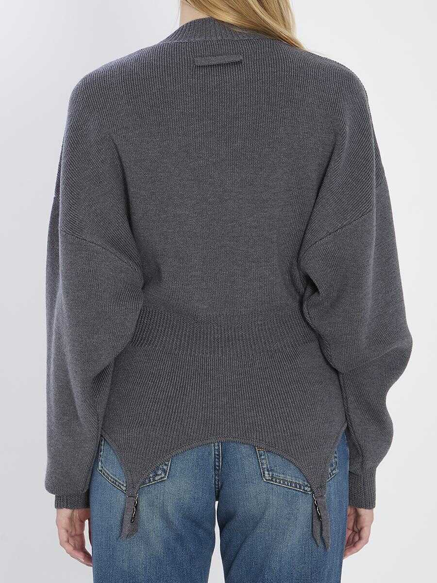 Pulovere Jean Paul Gaultier Pullover With Lingerie Garter GREY Femei (BM 18979725) 4