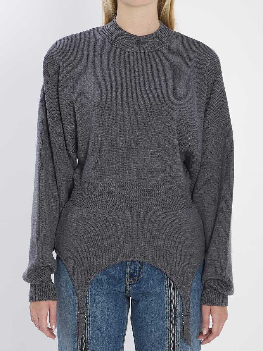 Pulovere Jean Paul Gaultier Pullover With Lingerie Garter GREY Femei (BM 18979725) 1
