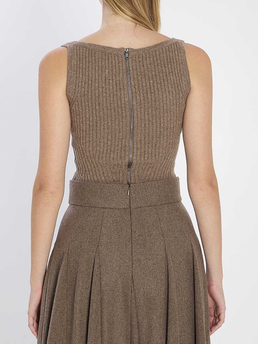 Topuri Max Mara Wool And Cashmere Top BROWN Femei (BM 18979815) 4