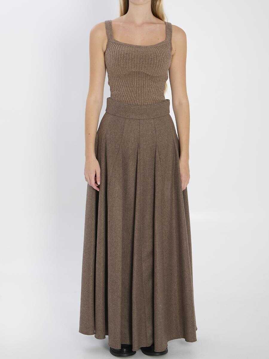 Topuri Max Mara Wool And Cashmere Top BROWN Femei (BM 18979815) 5