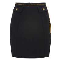 Fuste Elisabetta Franchi Black Skirt With Metallic Pendant And Patch Pockets In Fabric Woman