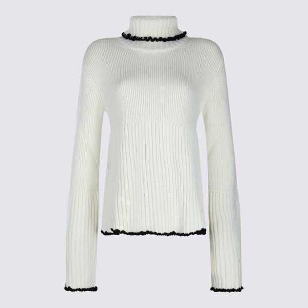 Pulovere Jil Sander Jil Sander White Wool Knitwear CLOUD Femei (BM 18984072) 1