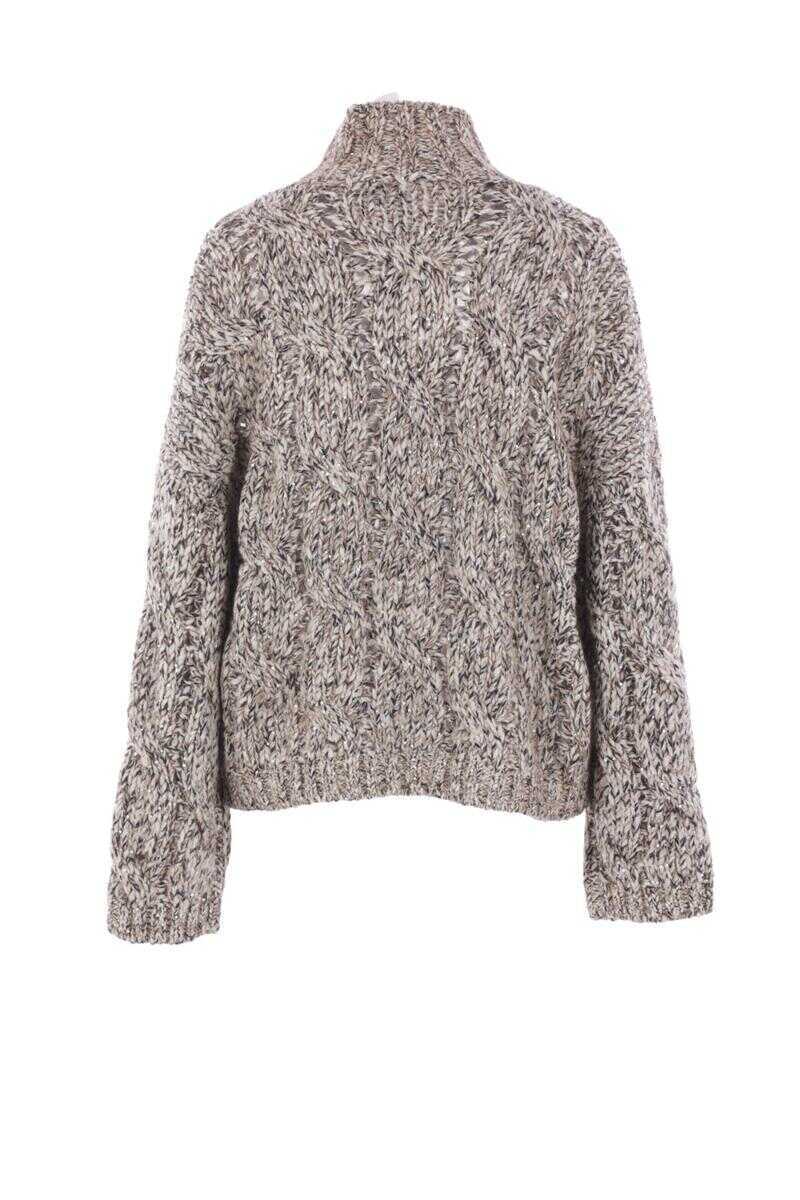 Pulovere Brunello Cucinelli Brunello Cucinelli Sweaters PANAMABLUEBROWNQUARTZ Femei (BM 18984675) 2