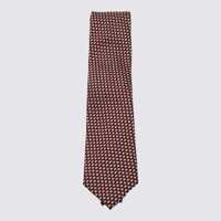 Cravate Zegna Red And White Silk Tie Barbati