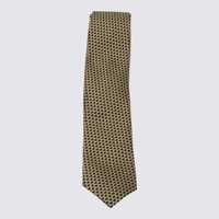 Cravate Zegna Yellow And White Silk Tie Barbati