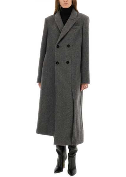 Paltoane Zona20 Milano Aurelian Double-Breasted Coat GREY Femei (BM 18987421) 4