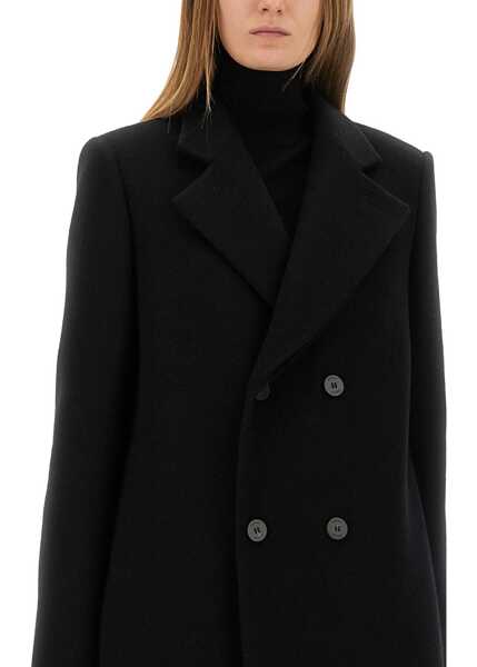 Paltoane Zona20 Milano Double-Breasted Coat Barichara BLACK Femei (BM 18987436) 4