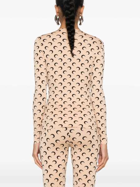 Bluze MARINE SERRE Top Moon BEIGE Femei (BM 18988639) 4