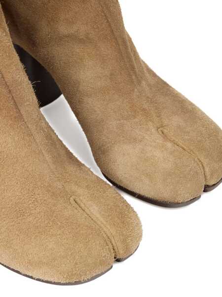Pantofi cu toc Maison Margiela Maison Margiela Beige Suede Tabi Ankle Boots With Cylindrical Heel CORN BROWN Femei (BM 18989451) 5