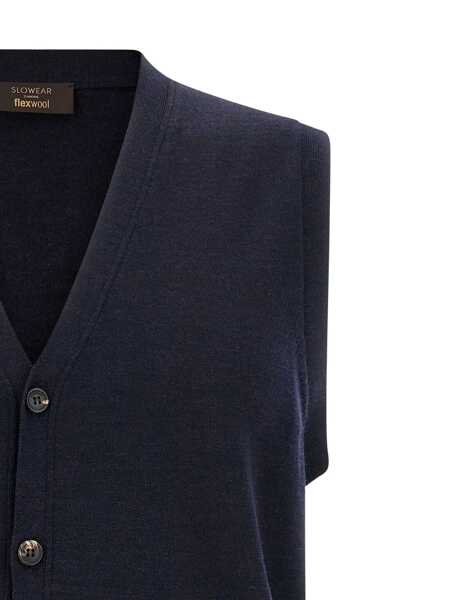 Pulovere Zanone Zanone Flexwool Vest BLUE Barbati (BM 18990153) 3