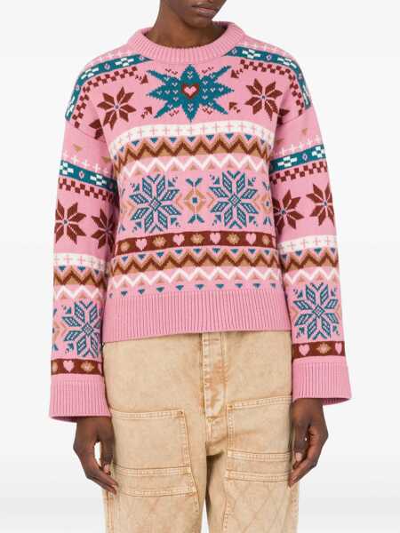 Pulovere Moschino Moschino Intarsia Wool Sweater PINK Femei (BM 18990399) 3