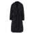 After Label 'Oklan' Black Coat With Wide Lapels And Waist Belt In Tech Fabric Man Black