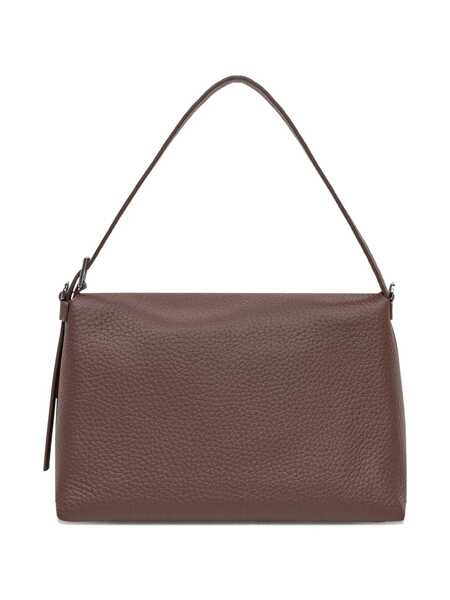 Genti de umar Orciani Orciani Orciani Brown Leather Shoulder Bag With Flap BROWN Femei (BM 18990762) 2