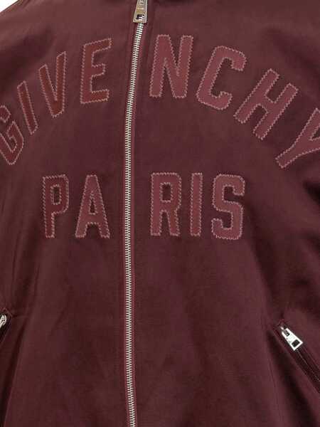 Bomber jacket Givenchy Givenchy Bordeaux Bomber Jacket With Embroidered Givenchy Logo RED Barbati (BM 18991110) 4