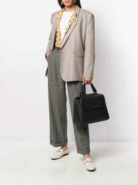 Genti de umar Orciani Orciani Orciani Black Leather Bag With Flap And Handle Black Femei (BM 18991302) 2