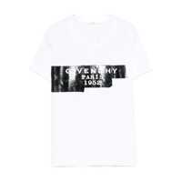 Tricouri Givenchy Givenchy White T-Shirt With Printed Logo Femei