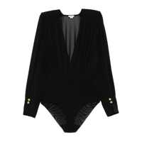 Body-uri Elisabetta Franchi Georgette Bodysuit With V-Neck Femei