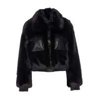 Geci Liu Jo Faux Fur And Leather Jacket Femei