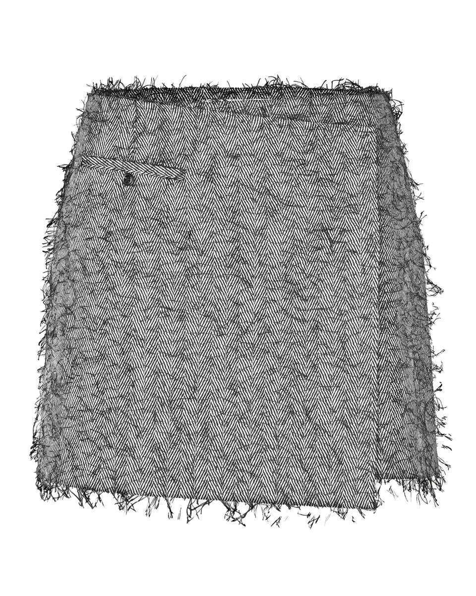 Fuste Samse Samse Samse Samse Skirt BLACK WHITE HERRINGBONE Femei (BM 18991947) 1