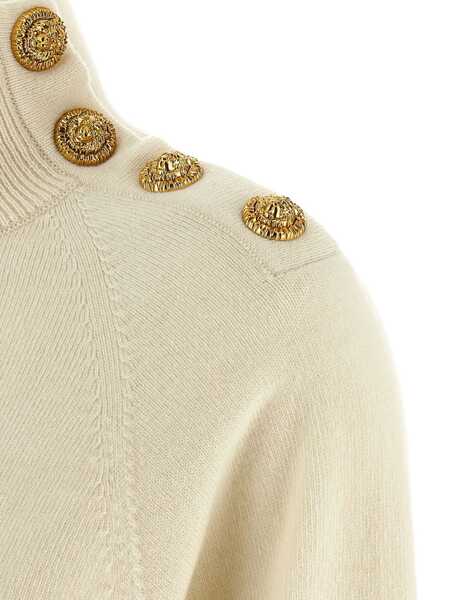 Pulovere Balmain Balmain Cashmere Wool Sweater WHITE Femei (BM 18992028) 3