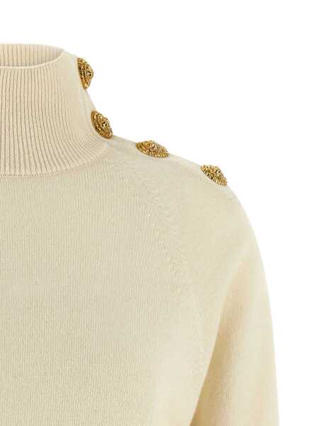 Pulovere Balmain Balmain Cashmere Wool Sweater WHITE Femei (BM 18992028) 4