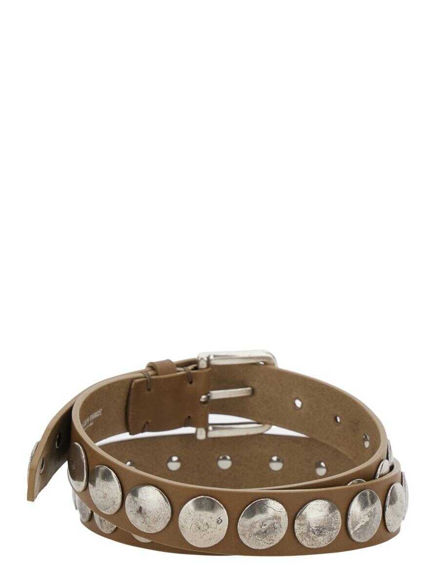 Curele Golden Goose Black Studded Belt In Leather Woman BROWN Femei (BM 18992274) 2
