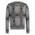 Dolce & Gabbana Grey Crew Neck Sweater With Front Logo And Diamond Pattern In Wool Blend Man GREY