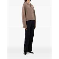 Pulovere LOULOU DE SAISON Dama - Pulovere LOULOU DE SAISON Brown Polo Shirt Style Sweater With Classic Collar And Ribbed Trims In Cashmere Woman BROWN Femei (BM 18992448) - B-mall.ro