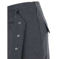 Fuste LOW CLASSIC Dama - Fuste LOW CLASSIC Grey Skirt With Waist Belt In Fabric Woman GREY Femei (BM 18993090) - B-mall.ro