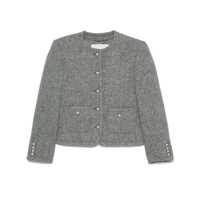 Geci Grey Jacket With Button Closure And Front Pockets In Tweed Woman Femei
