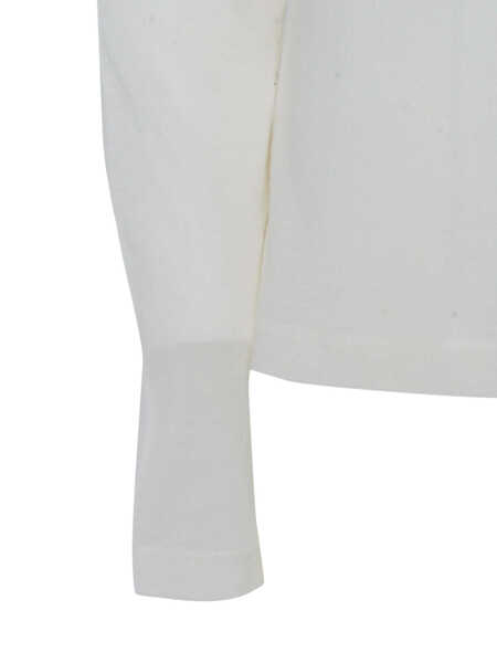 Tricouri Filatures Du Lion Long sleeve round neck T-shirt White Femei (BM 18994515) 3