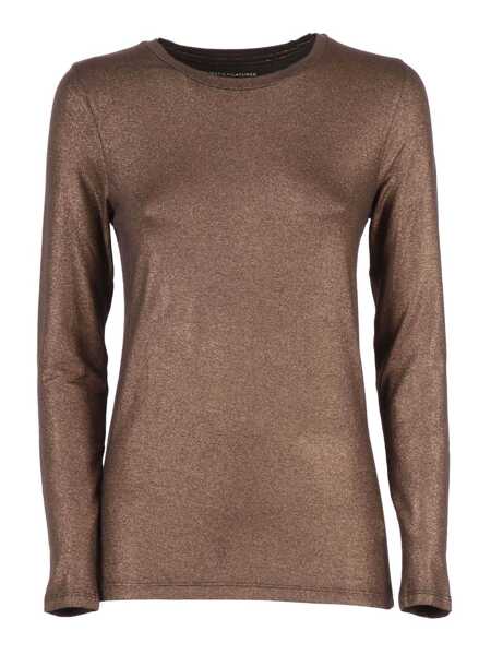 Tricouri Filatures Du Lion Long sleeve round neck T-shirt Brown Femei (BM 18994518) 1
