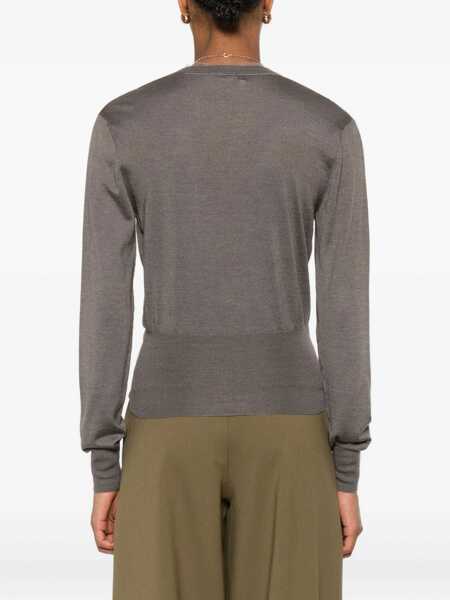 Pulovere Fendi Cashmere and Silk long-sleeve Sweater TAUPE-25 Femei (BM 18994669) 4