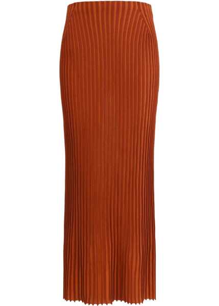 Fuste GABRIELA HEARST Long Knitted Skirt with narrow ribs RUST/BURNT SIENNA Femei (BM 18994744) 3