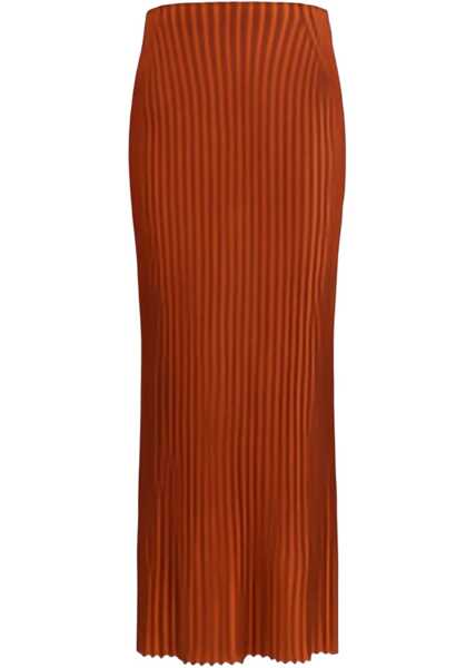 Fuste GABRIELA HEARST Long Knitted Skirt with narrow ribs RUST/BURNT SIENNA Femei (BM 18994744) 1