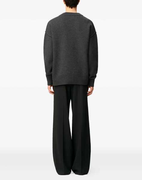 Cardigane AMI Paris Ami De Coeur Cardigan GRIS CHINE / ROUGE Barbati (BM 18994789) 3