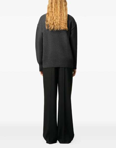 Cardigane AMI Paris Ami De Coeur Cardigan GRIS CHINE / ROUGE Barbati (BM 18994789) 4