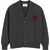 AMI Paris Ami De Coeur Cardigan GRIS CHINE / ROUGE