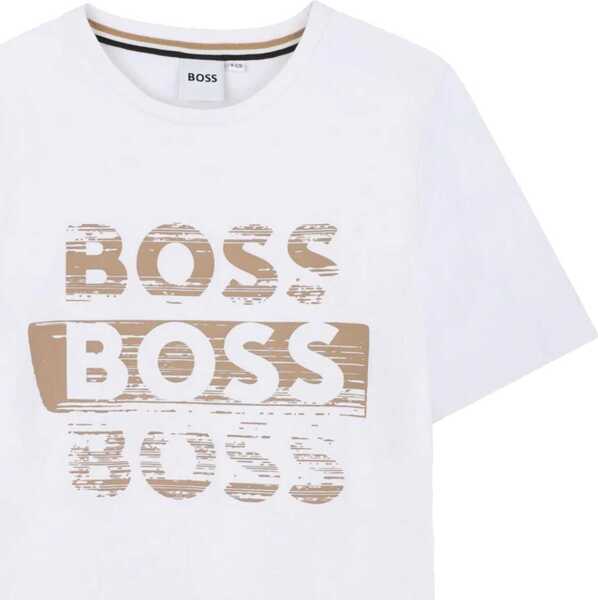 Tricouri Hugo Boss T-Shirt With Logo WHITE Baieti (BM 18996007) 1