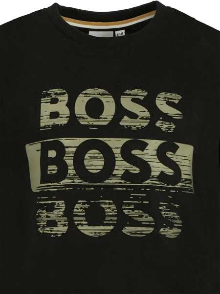 Tricouri Hugo Boss T-Shirt With Logo BLACK Baieti (BM 18996013) 3