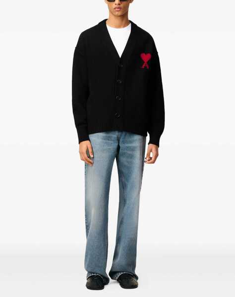 Cardigane AMI Paris Ami De Coeur Cardigan BLACK Barbati (BM 18996250) 2