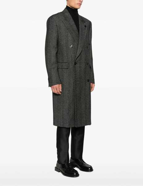 Paltoane Lardini Double-Breasted Wool Coat GREY Barbati (BM 18996301) 3