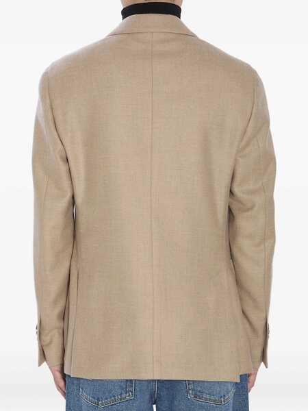 Jachete Lardini Single-Breasted Cashmere Jacket BEIGE Barbati (BM 18996310) 4