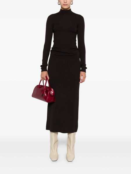 Pulovere TWINSET Twinset Black Ribbed Wool Turtleneck Sweater BROWN Femei (BM 18997200) 2